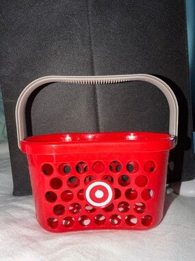 Target Mini Red Plastic Shopping Basket with Grey Handle